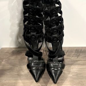 Versace black gladiator heels. Size 39